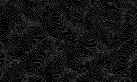 Black and white abstract pattern with waves Stock Illustration