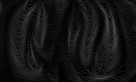 Black and white abstract pattern with waves Stock Illustration