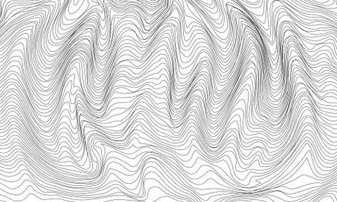 Black and white abstract pattern with waves Stock Illustration