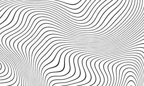 A black and white abstract pattern with curved lines. Abstract pattern. Textu Stock Illustration