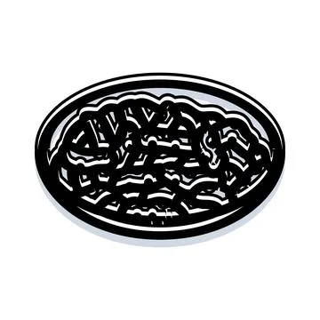 Black and white abstract pattern in an oval dish Illustrazione stock