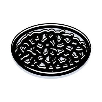 Black and white abstract pattern in oval shape Stock Illustration