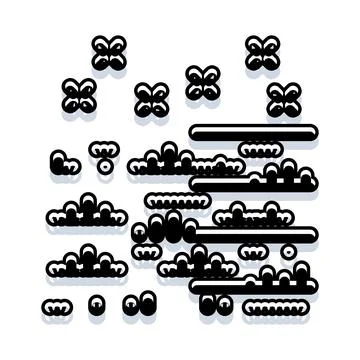 Black and white abstract pattern with rounded shapes Illustrazione stock