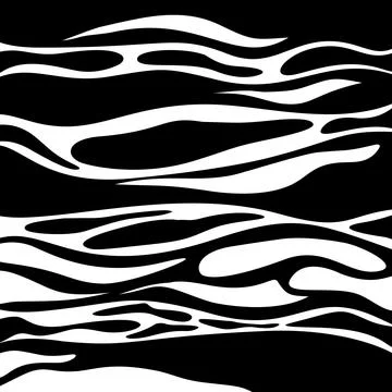A black and white abstract pattern with waves shape like a zebra  Illustrazione stock