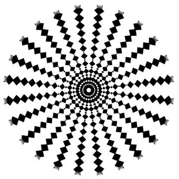 Black and White Abstract Psychedelic Art Background. Vector Illu Illustrazione stock