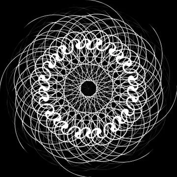 Black and White Abstract Psychedelic Art Background. Vector Illu Illustrazione stock