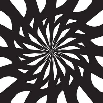 Black and White Abstract Psychedelic Art Background. Vector Illu 스톡 일러스트