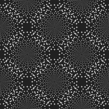 Black and White Abstract Psychedelic Art Seamless Pattern Background. Vector  Illustrazione stock