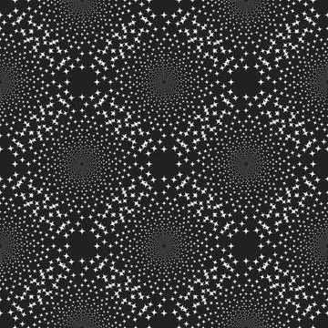 Black and White Abstract Psychedelic Art Seamless Pattern Background.  Illust Illustrazione stock