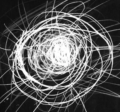 Black and White abstract scribble artwork resembling a flower in full bloom with Stock Illustration