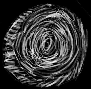 Black and White abstract scribble artwork resembling a flower in full bloom with Stock Illustration