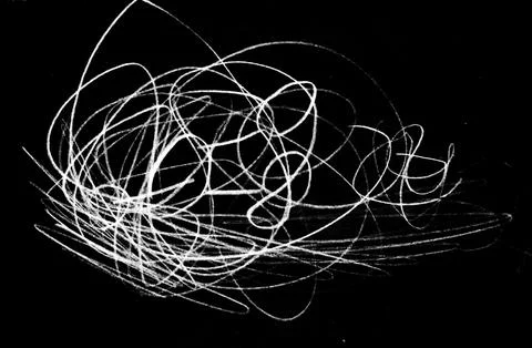 Black and White abstract scribble artwork resembling a flower in full bloom with Stock Illustration