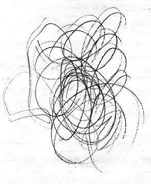 Black and White abstract scribble artwork resembling a flower in full bloom with イラスト素材