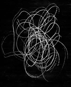 Black and White abstract scribble artwork resembling a flower in full bloom with イラスト素材