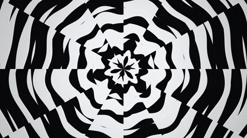 Black and white abstract spiral pattern with zebra design Stock Footage 339449604