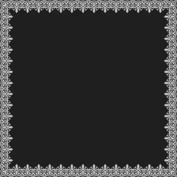 Black and white Abstract Square Vector Frame With Arabesques Stock Illustration