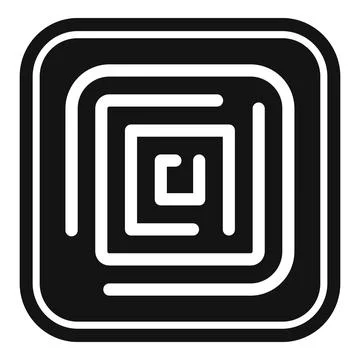 Black and white abstract square shape forming a maze Stock Illustration