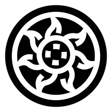 Black and white abstract sun circle symbol design 스톡 일러스트