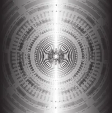 Black and white Abstract technology circle background Stock Illustration