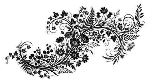 Black and white abstract tree branch illustration Illustrazione stock