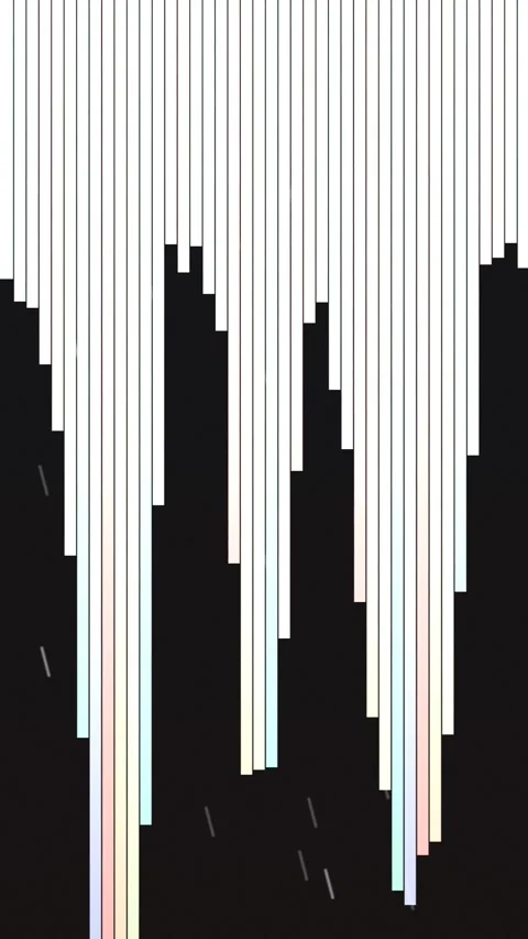 Black and White Abstract Vertical Line Motion Background with Glitch Effect Stock Footage 342916288