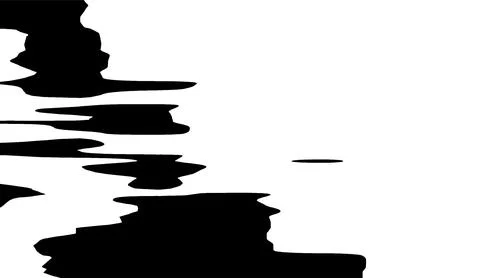 Black and white abstract wave shapes pattern graphic background design element Stock Illustration