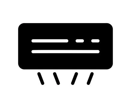 Black and White Air Conditioner Icon for Home Cooling and Comfort Needs Stock Illustration