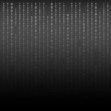 Black and White. Algorithm Binary Code with digits on background Stock Illustration