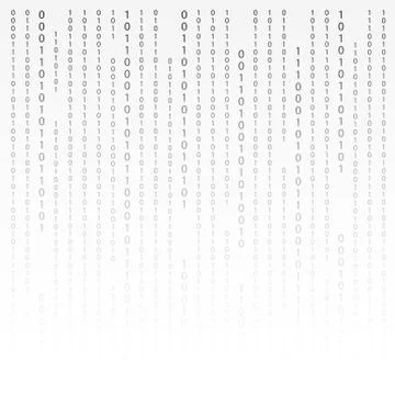 Black and White. Algorithm Binary Code with digits on background Stock Illustration