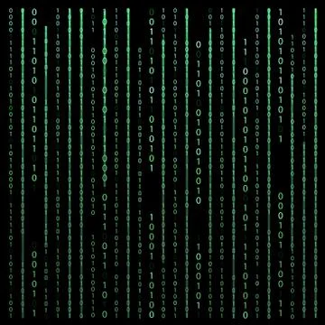 Black and White. Algorithm Binary Code with digits on background Stock Illustration
