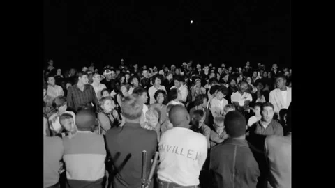 Black And White American Singing Together During Civil Rights Protest Stock Footage