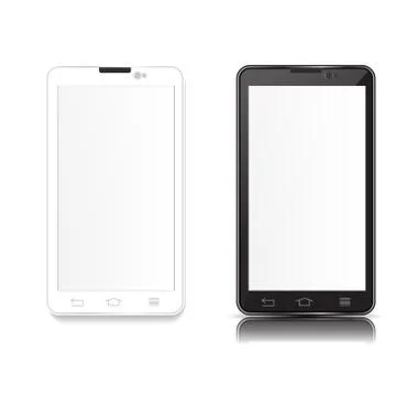 Black and white android phone Stock Illustration