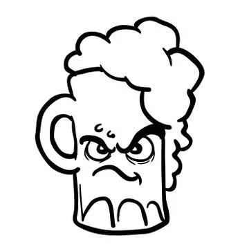 Black and white angry beer Stock Illustration