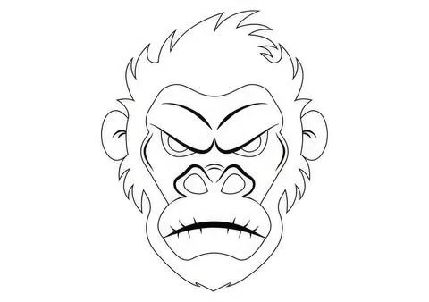 Black and white angry gorilla face illustration Stock Illustration