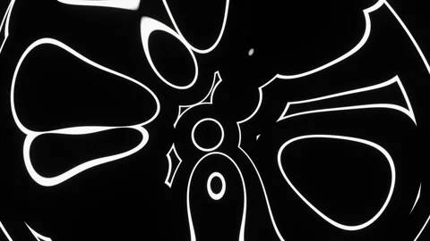 Black and white animated patterns. Curved lines in motion. Loopy graphic backgro Stock Footage 248272701