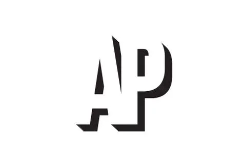 Black and white ap a p alphabet letter logo combination icon design Stock Illustration