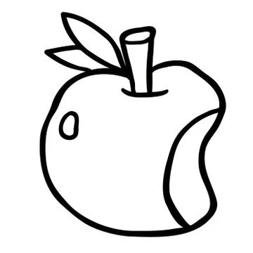 Black and white apple Stock Illustration