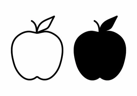 Black and white apples Stock Illustration