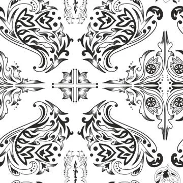 Black and white arabic pattern Stock Illustration