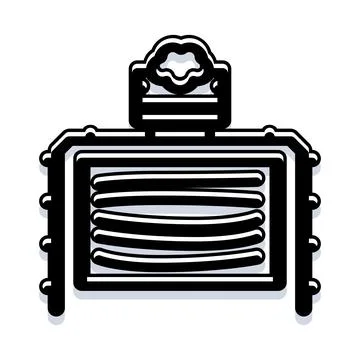 Black and white architectural frame icon with lines Stock Illustration
