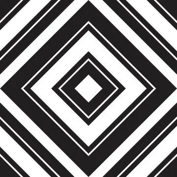 Black and White Argyle Diagonal Stripes seamless pattern background Stock Illustration