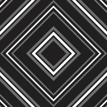 Black and White Argyle Diagonal Stripes seamless pattern background Stock Illustration