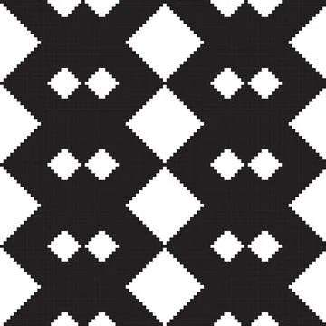 Black and White Argyle Knitting Grid seamless pattern design Illustrazione stock