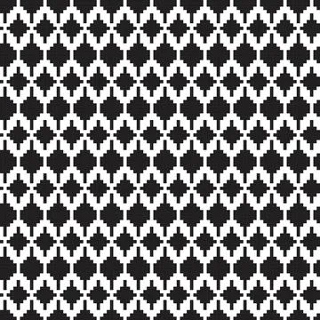 Black and White Argyle Knitting Grid seamless pattern design Ilustração Stock