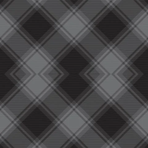 Black and White Argyle Plaid Tartan textured Seamless Pattern Design Stock Illustration