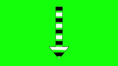 A black and white arrow on green background object screen green screen Stock Footage 346199863
