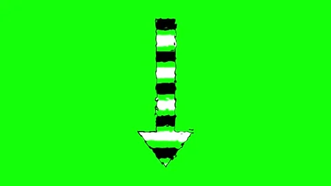A black and white arrow on green screen background cat animated chromakey Stock Footage 346199878