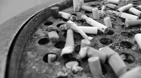 Black and White Ashtray Video stock 24653077