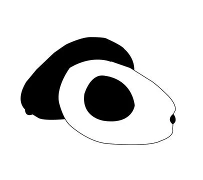 Black and white avocado vector design Stock Illustration