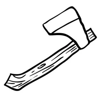 Black and white axe Stock Illustration